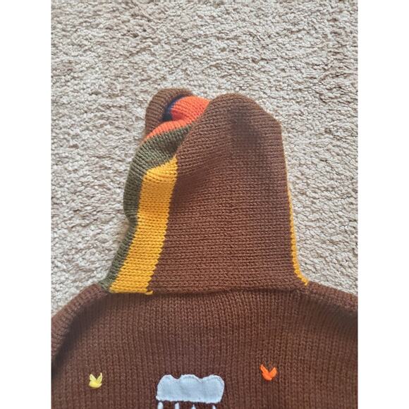 Sisandina Handicrafts Andes Appliques Embroidery Zip Knit Hoodie, Kids Size 4 - Picture 9 of 12